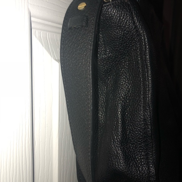 Calvin Klein blk pebbled leather satchel - Picture 3 of 6